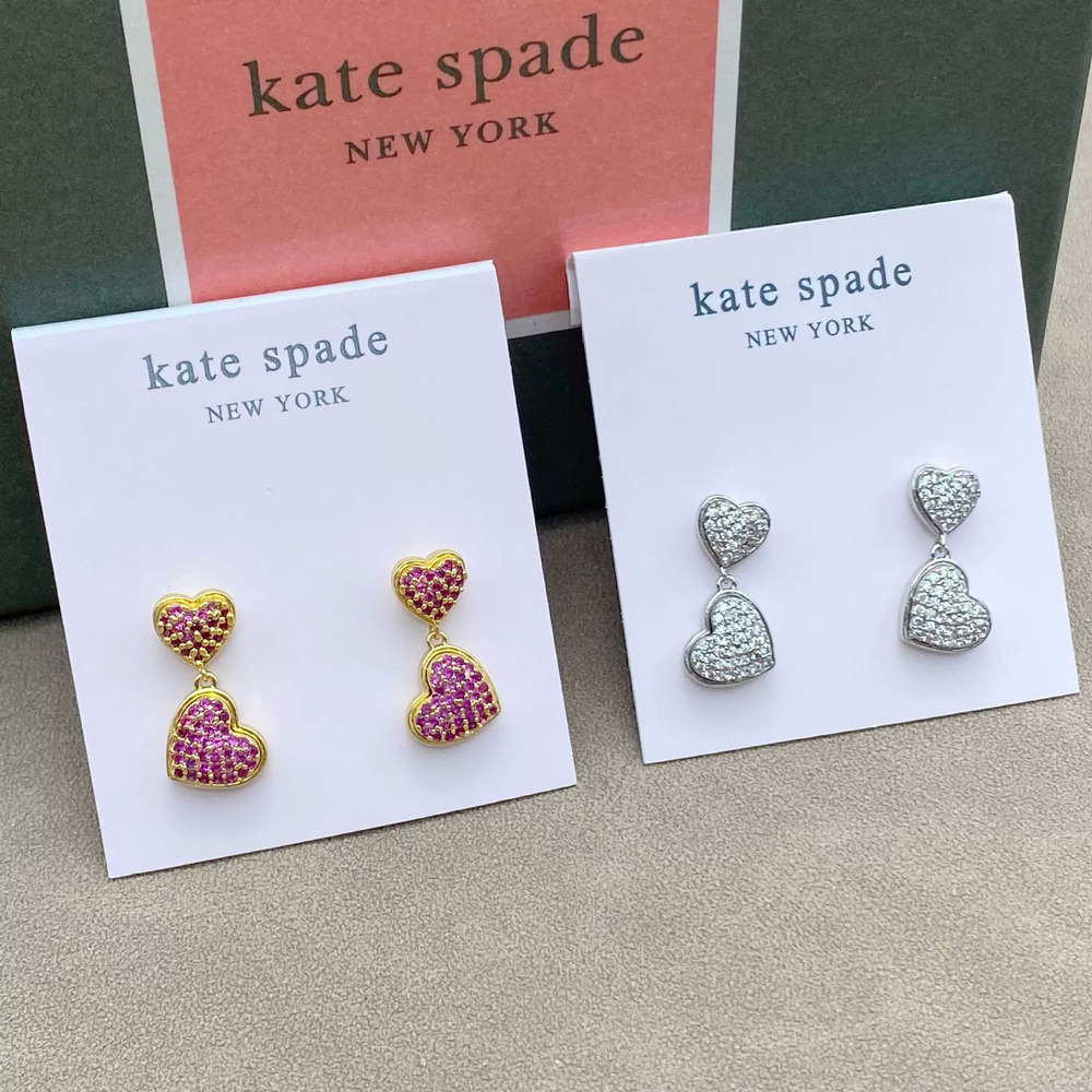 kate spade Silver Needle Heart Stud Earrings